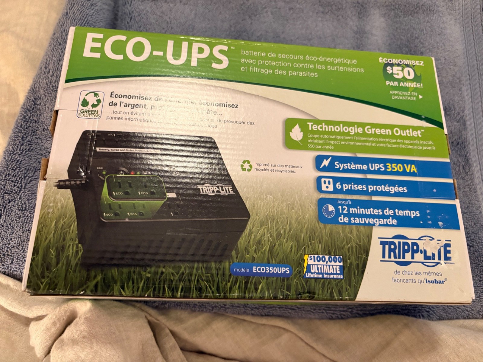 Tripp Lite ECO350UPS 350 VA 316 J 6-Outlet Energy-Saving Standby UPS New