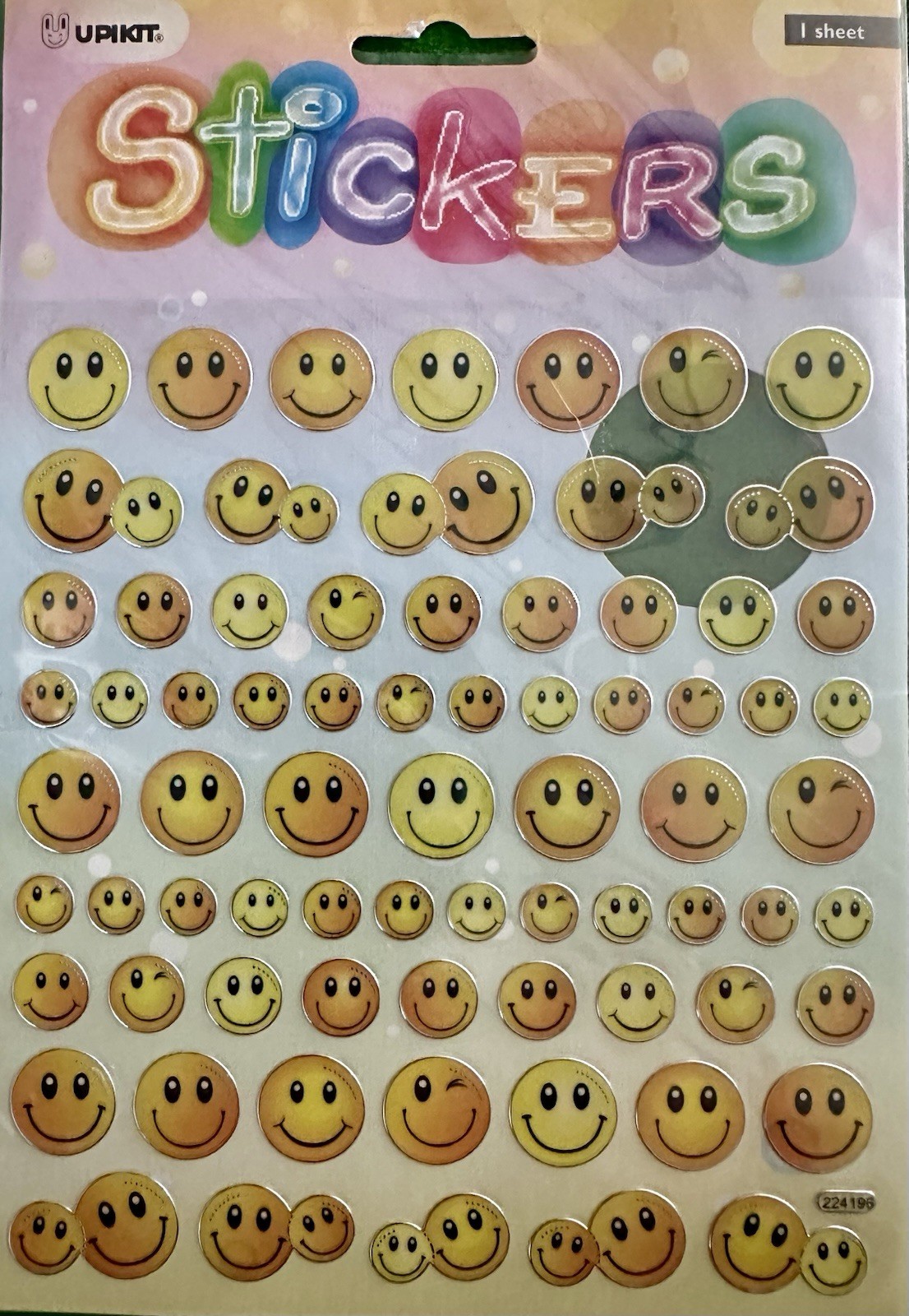 6 Sheets Smiley face Stickers, Teachers Aid,Craft ,Scrapbooking Reward Merit