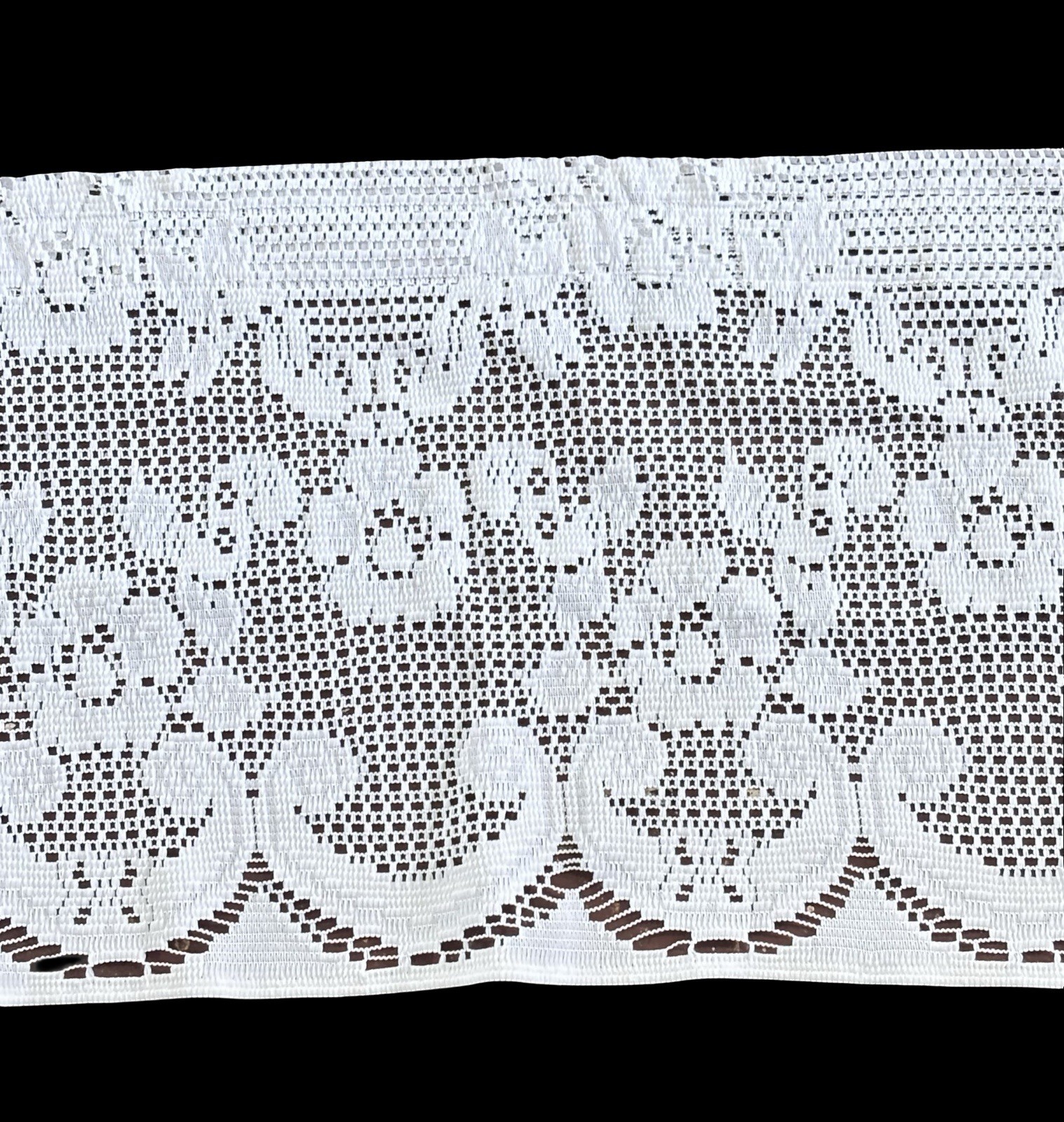 Hand Crochet Lace Kitchen Café Valance French Country Farmhouse 15x65