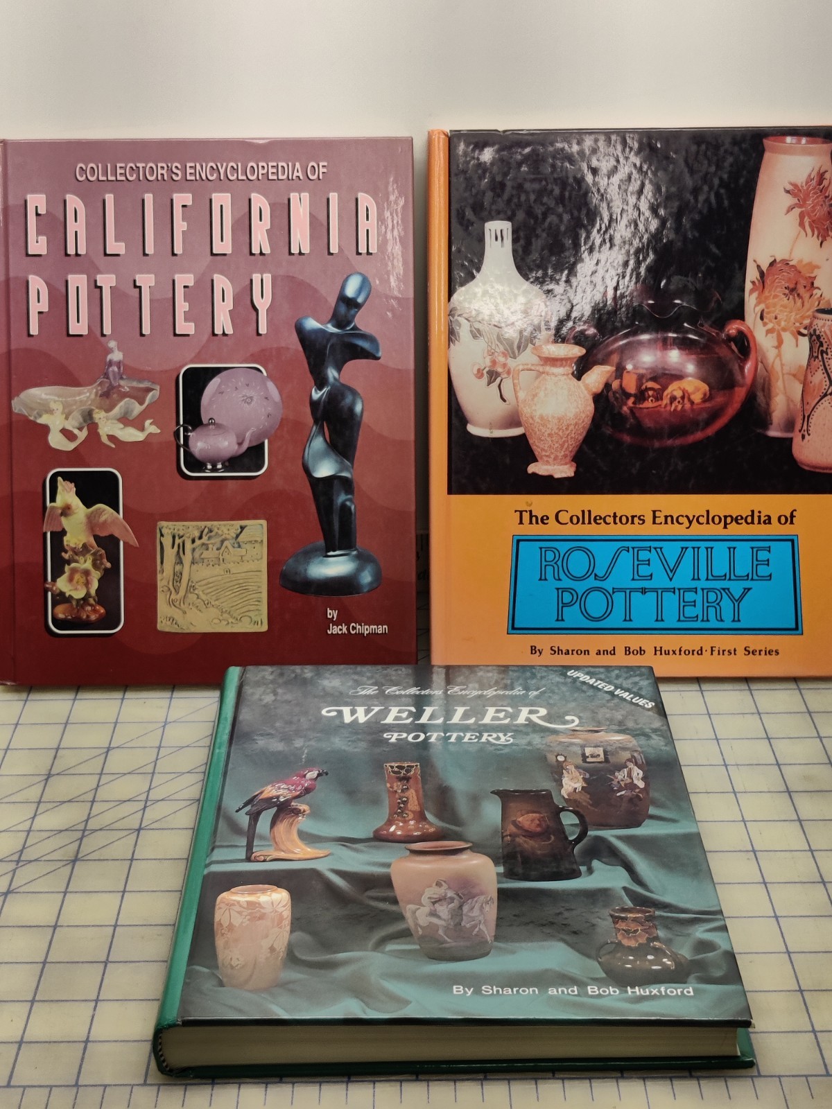 3 Books Weller and Roseville and California Pottery collectors encyclopedias