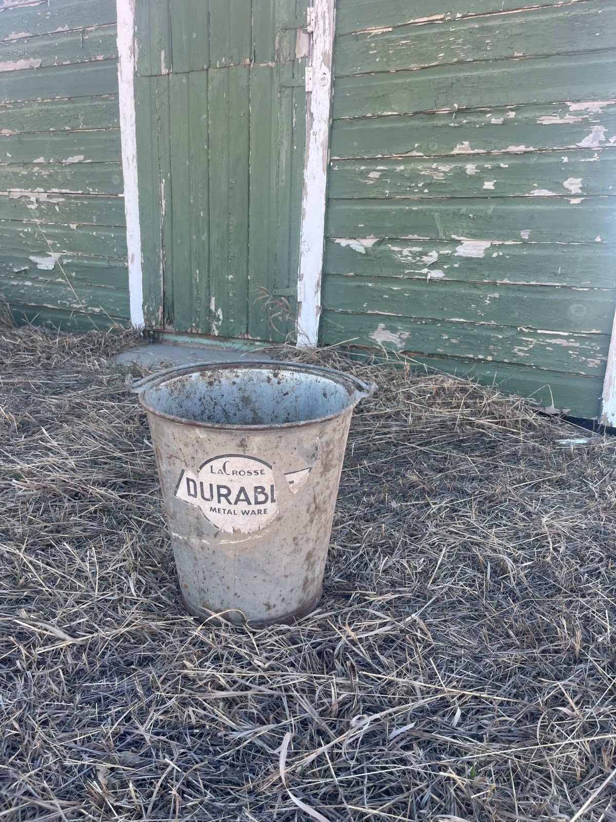 Vintage Galvanized Steel Rustic Bucket W/Working Handle No Holes!!