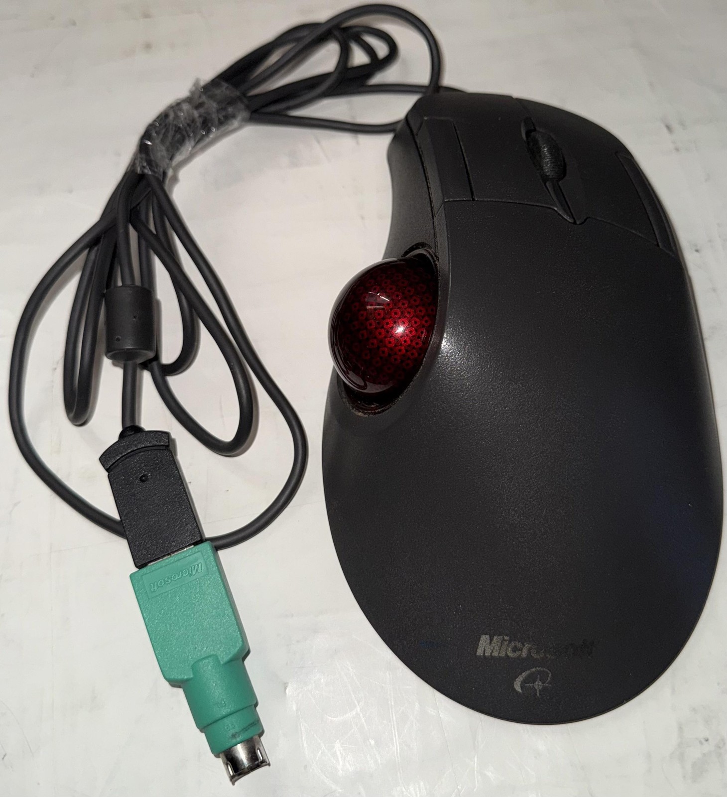 Vintage Microsoft Trackball Optical 1.0 Wired USB PS/2 Mouse P/N X05-97475 Black