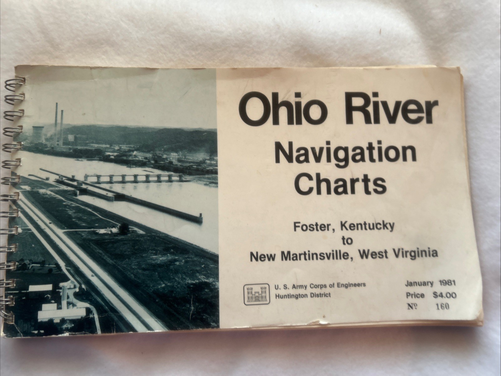U.S. Army Corps of Engineers Ohio River Navigation Charts, WVA to KY. 1981