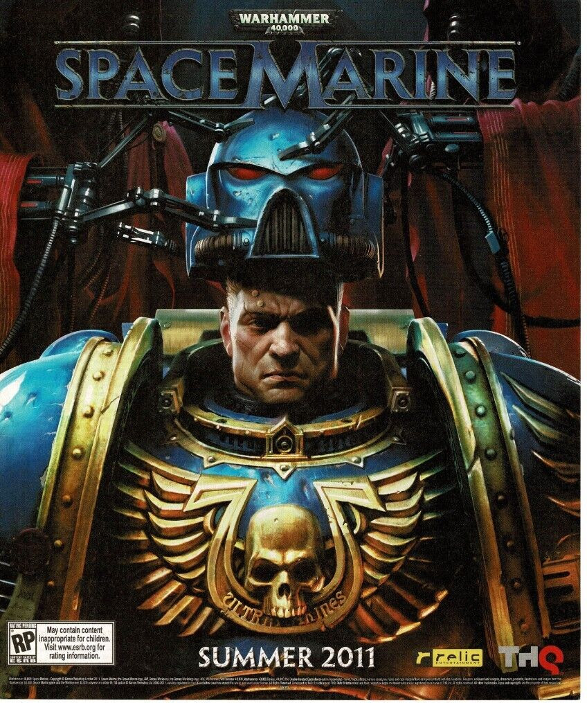 2011 Warhammer 40K 40000 Space Marine Video Game Vintage Print Ad