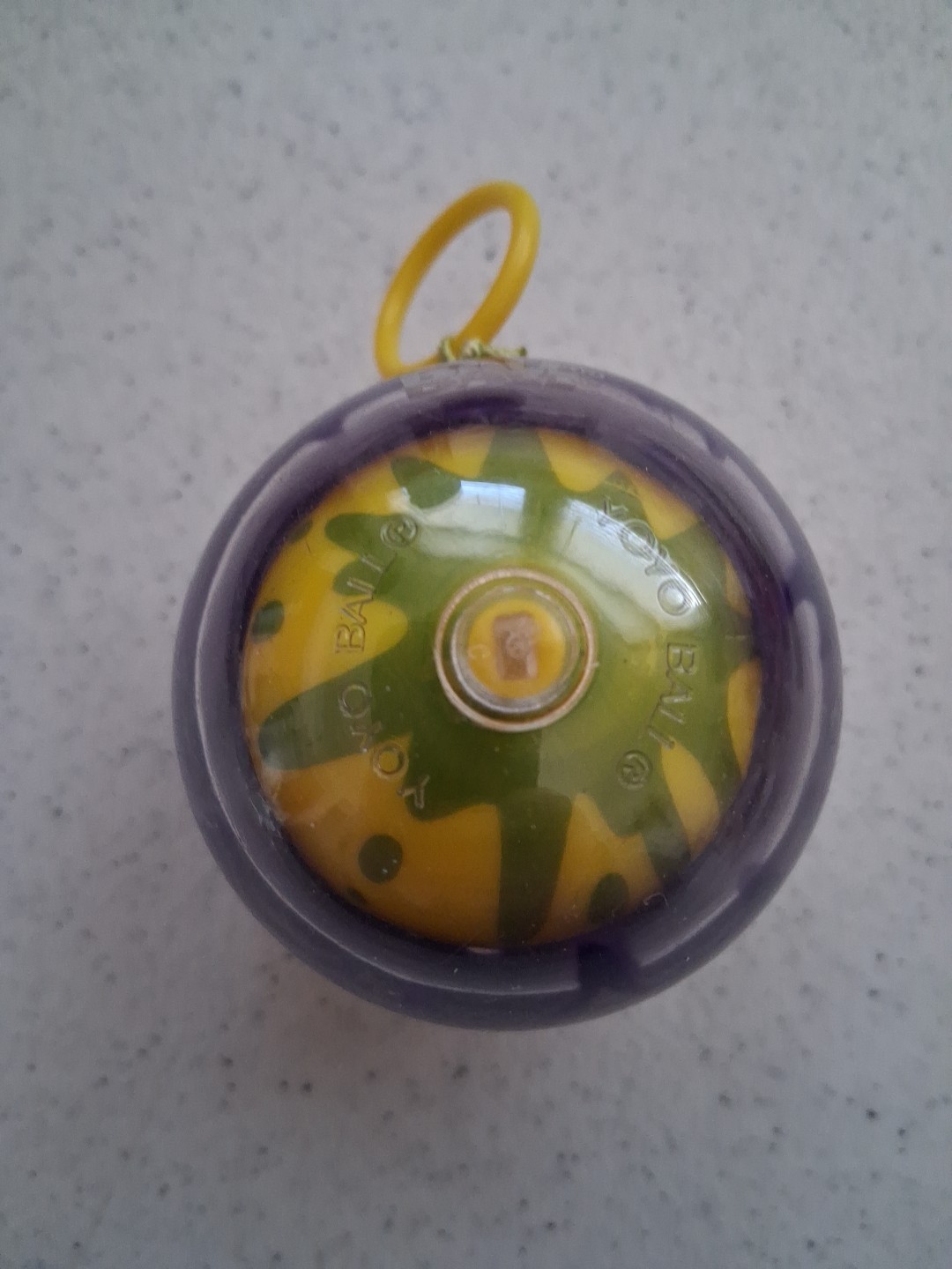 YoYo Ball 2003 Big Time Toys Green Yellow Slime Swirl Vintage Works 2 1/4" diam