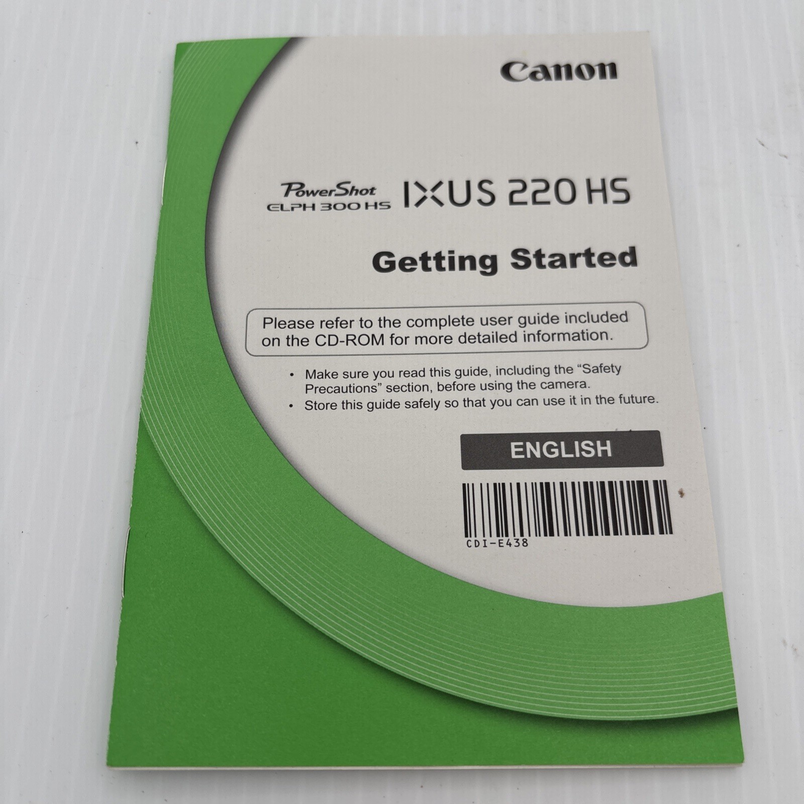 Canon PowerShot Elph 300 HS Getting Started Guide Manual (IXUS 220 HS)