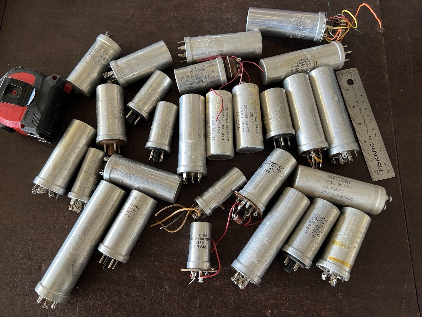 Large Lot Vintage Electrolytic Capacitors Mallory Sprague GE from Tube Amps +