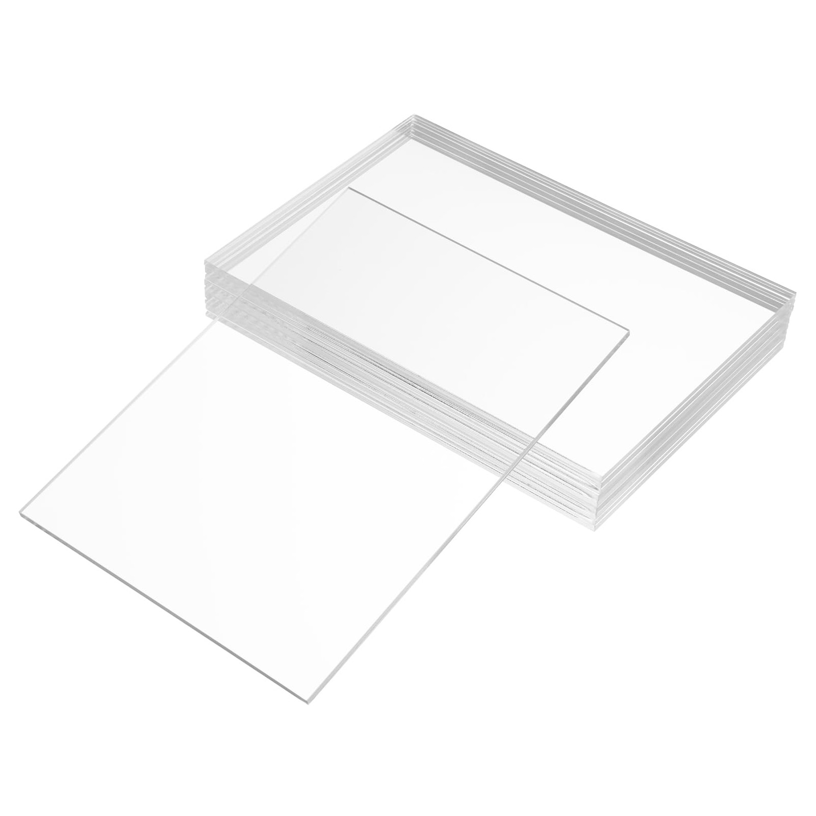 KAITELA Pack of 10 Clear Acrylic Sheet 5" x 7" x 7", 1/8" Thick, 