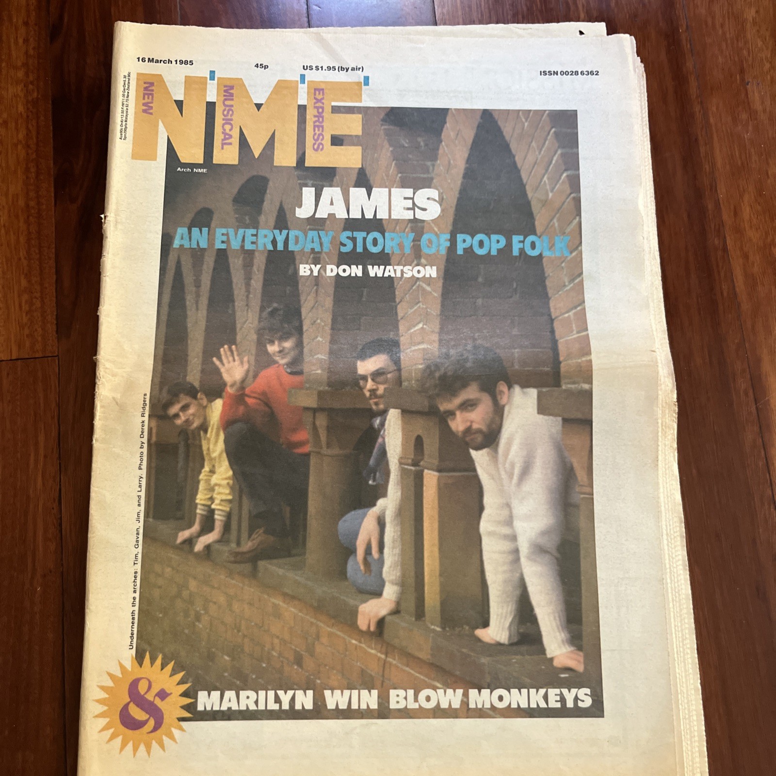 NEW MUSICAL EXPRESS MAGAZINE-MACRCH 16th 1985 James, Primal Scream, Sonic Youth!