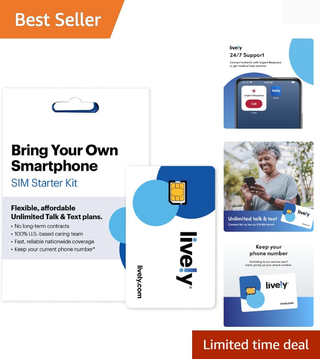 NEW Lively Wireless Easy Activation SIM Kit - Unlimited