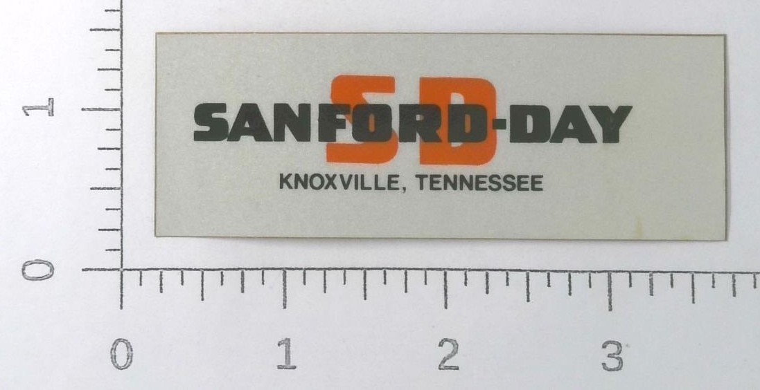 Vintage Sanford Day SD Knoxville Tennessee Coal Mining Sticker Decal