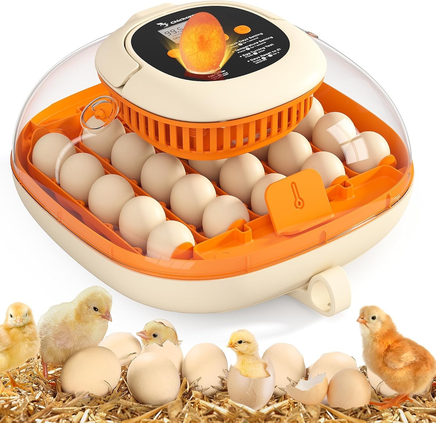 25 Egg Incubator, Automatic Egg Turner with Thermometer Seat and Humidity Contro