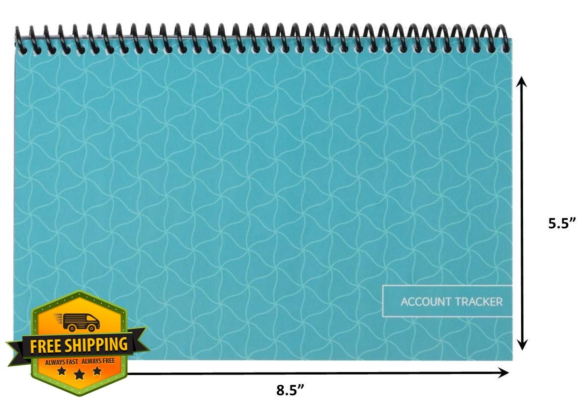 Teal Account Tracker Register Big Checkbook Ledger Wide Edition