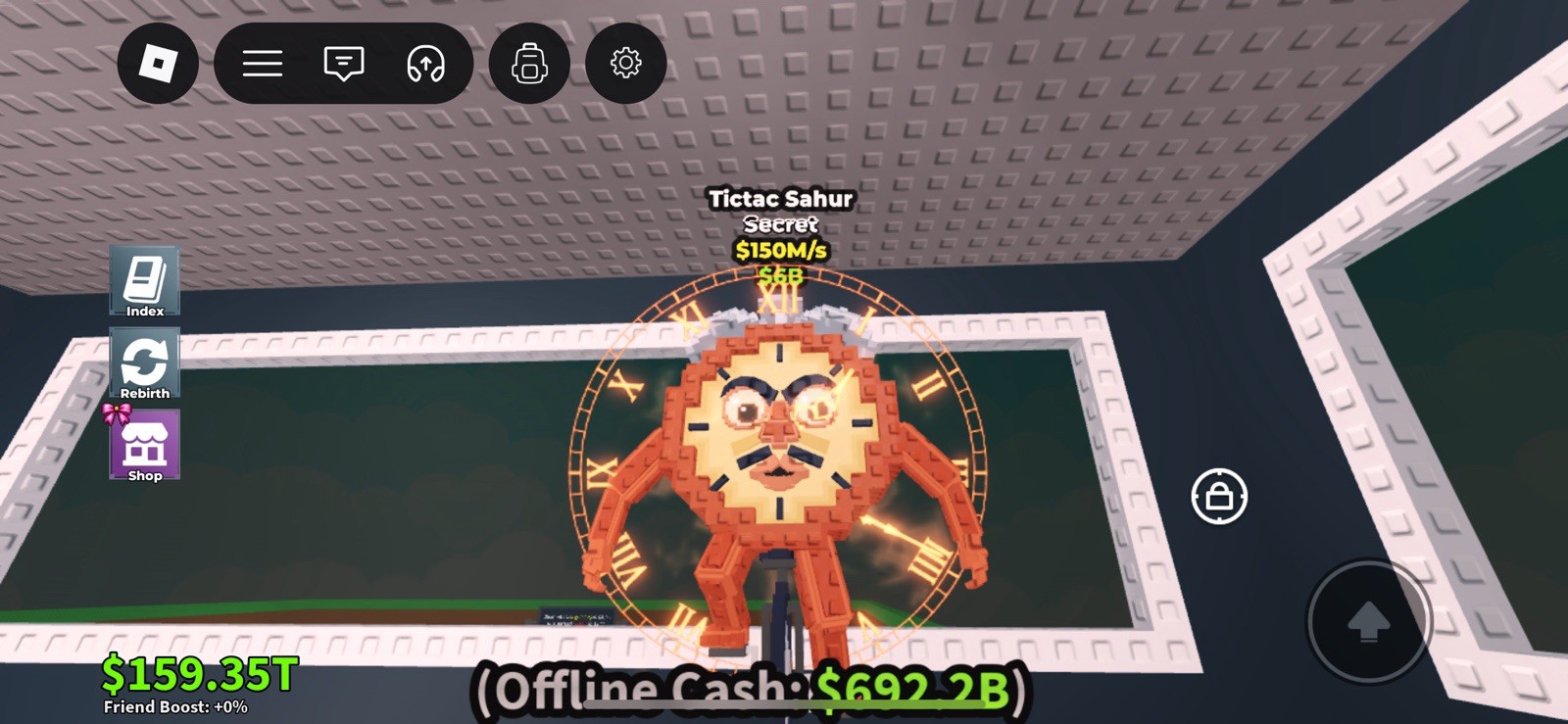 Roblox Tictac Sahur Secret Game Item $159.35T Friend Boost $692.2B Offline Cash