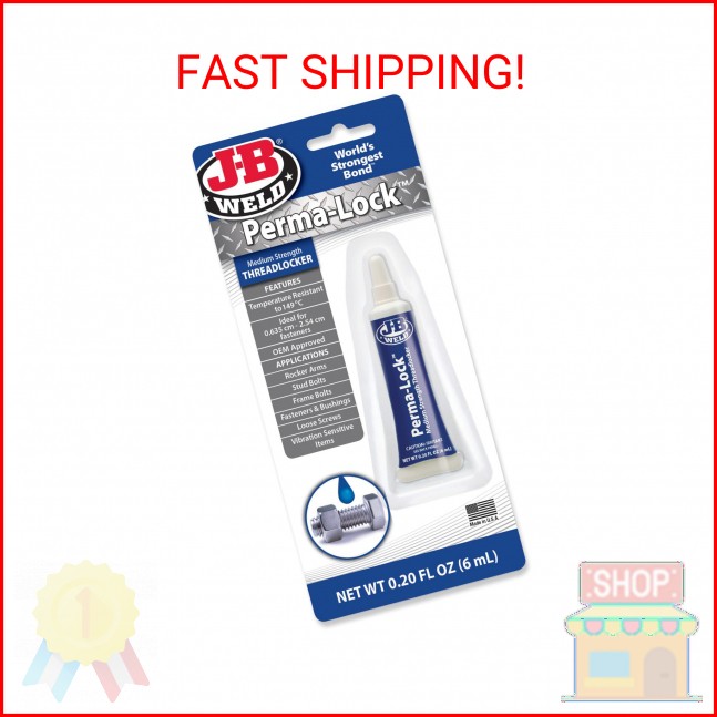 J-B Weld 24206 Perma-Lock Medium Strength Threadlocker - Blue - 6 ml