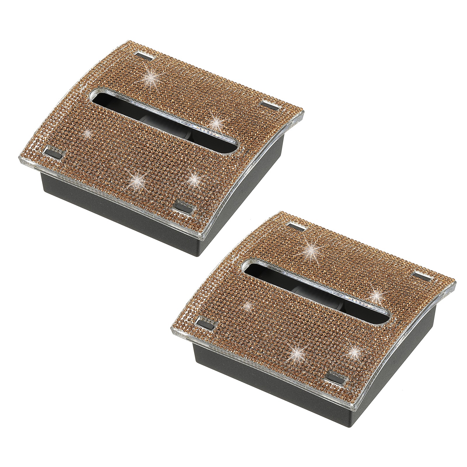 Rhinestone Sticky Note Dispenser, 2Pcs 3x3"Posted Note Holder, Yellow