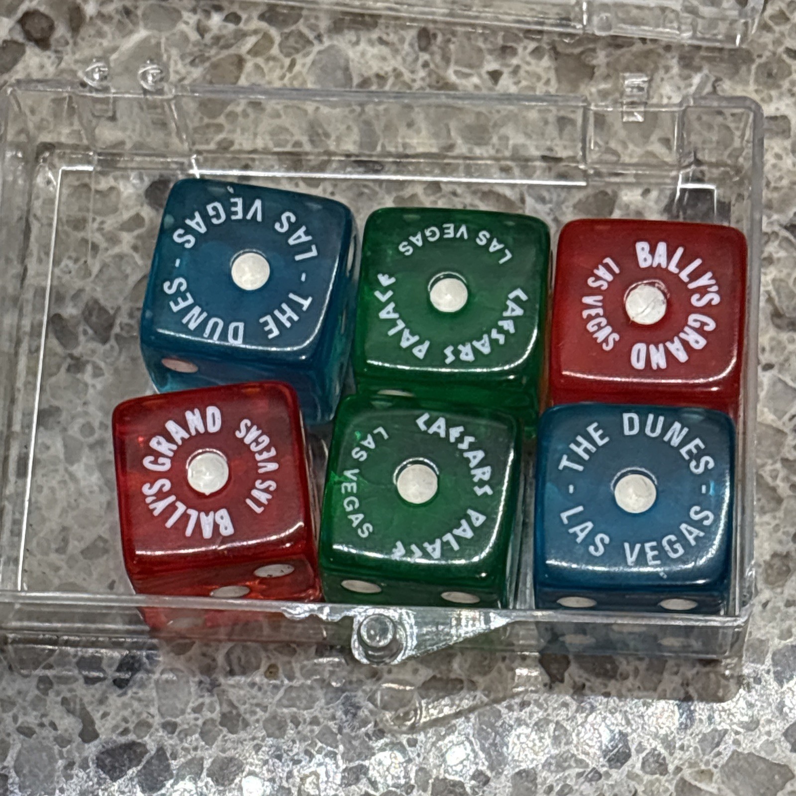 The Dunes Bally's Caesars Palace CASINO SOUVENIR DICE SET OF 3 Las Vegas