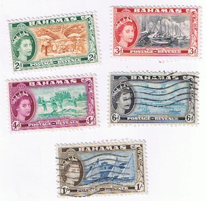 Stamps Bahamas QEII Definitives 1954 Partial Set Used