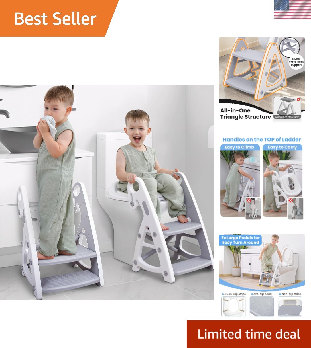Potty Training Seat, 2-in-1 Toddler Toilet Seat with Step Stool, Ultra-Stable...