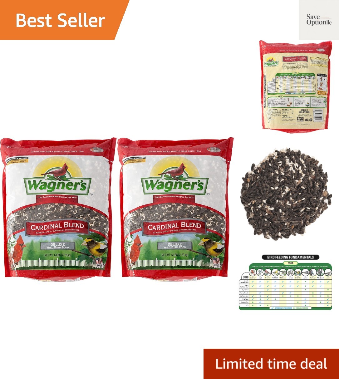 62032 Cardinal Blend Wild Bird Food, 6-Pound Bag, 2-Pack