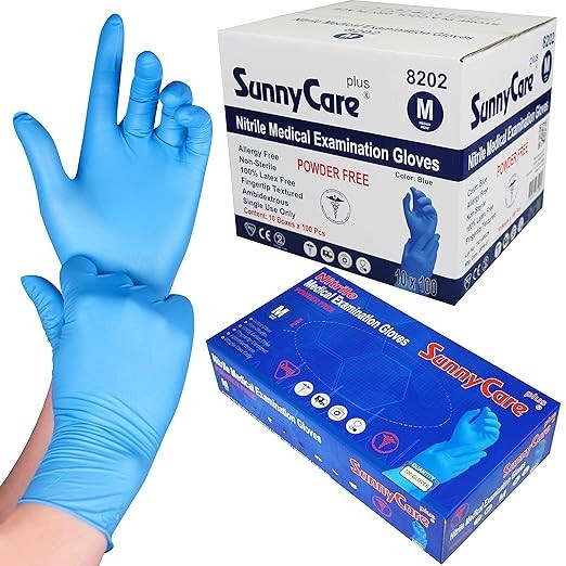 Blue Nitrile Medical Exam Gloves Powder Free Chemo-Rated (Non Vinyl Latex) -M