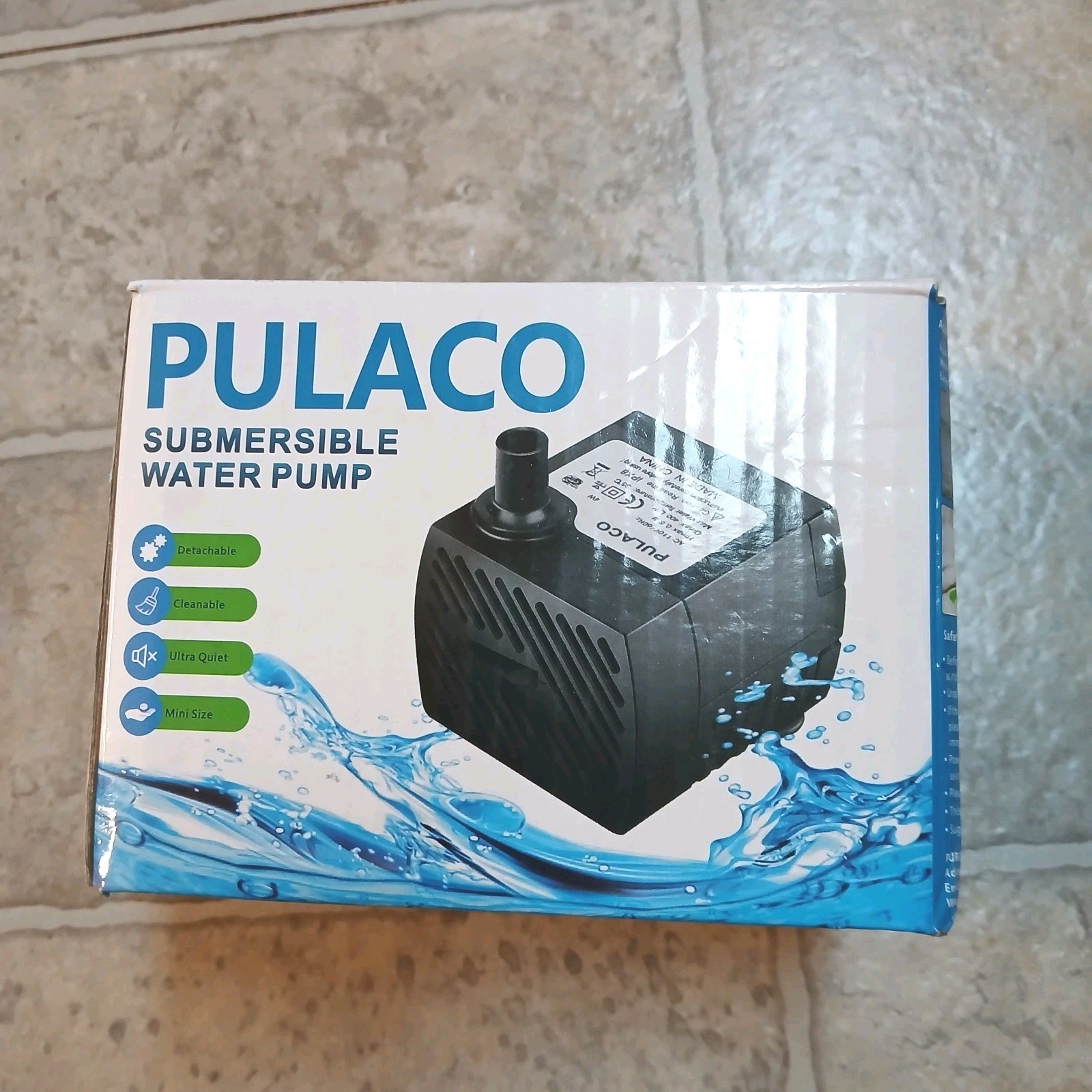 Pulaco Mini Submersible Water Pump PL-128 Open Box 5w 95GPH Hydroponics