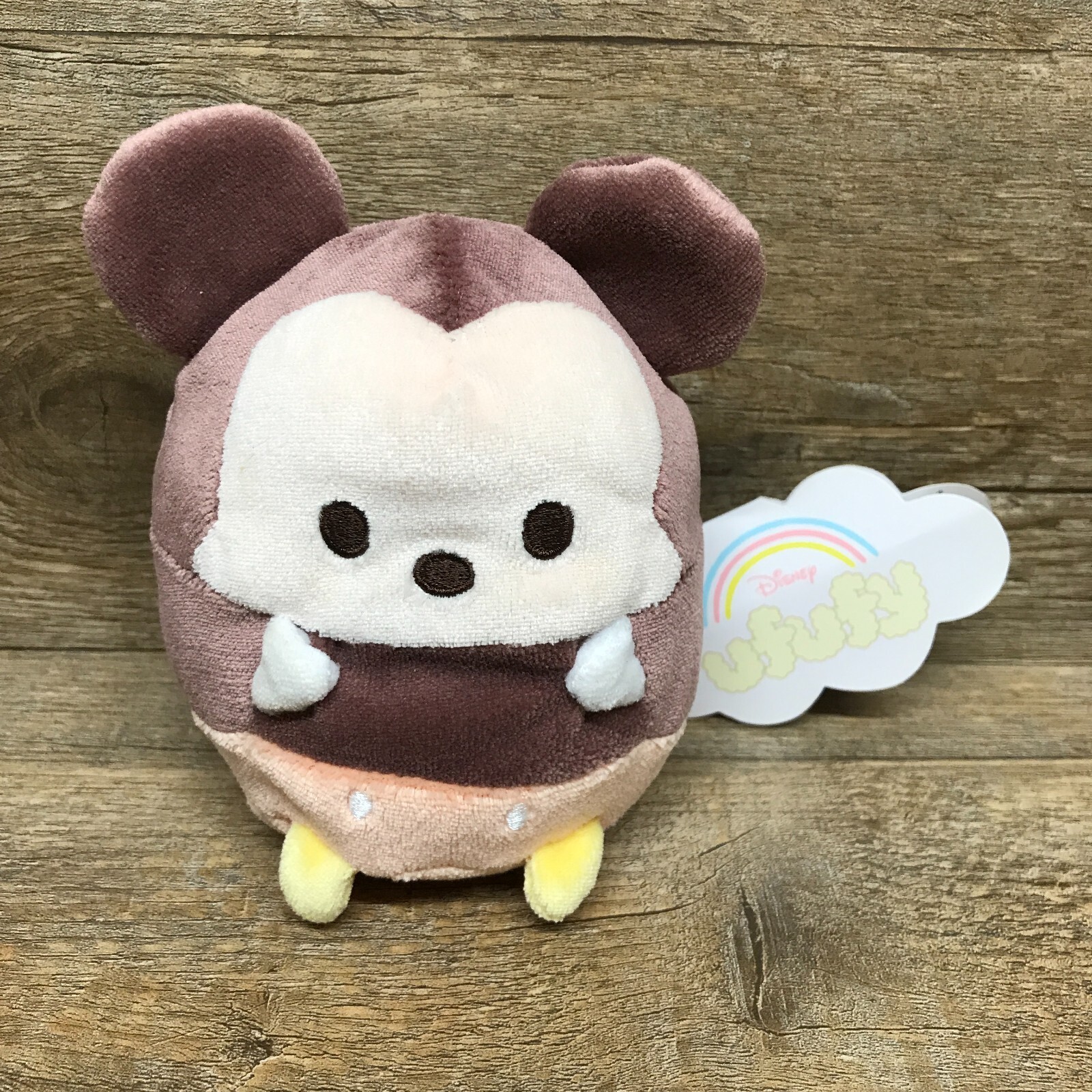 Disney Ufufy Plush Mickey Mouse 4" Discontinued New W/Tags Disney Store Japan