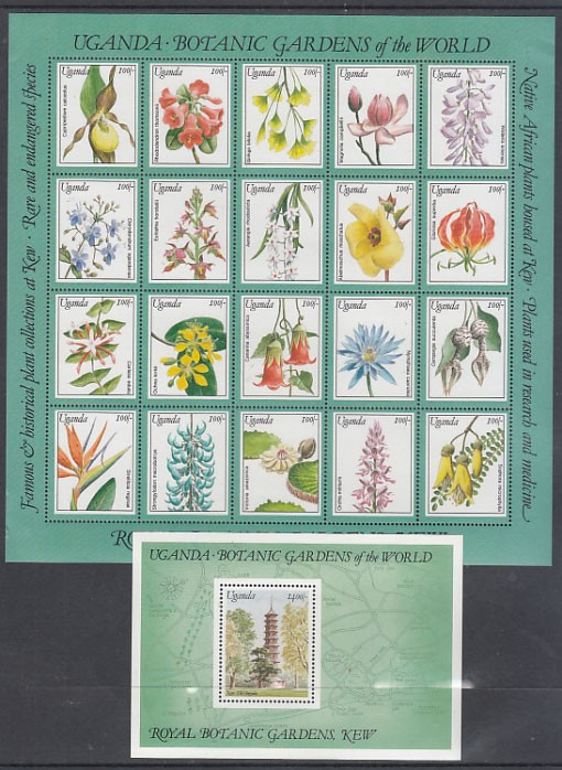 Uganda - Yvert Mail 798/817+H 142 ** Mnh Flowers