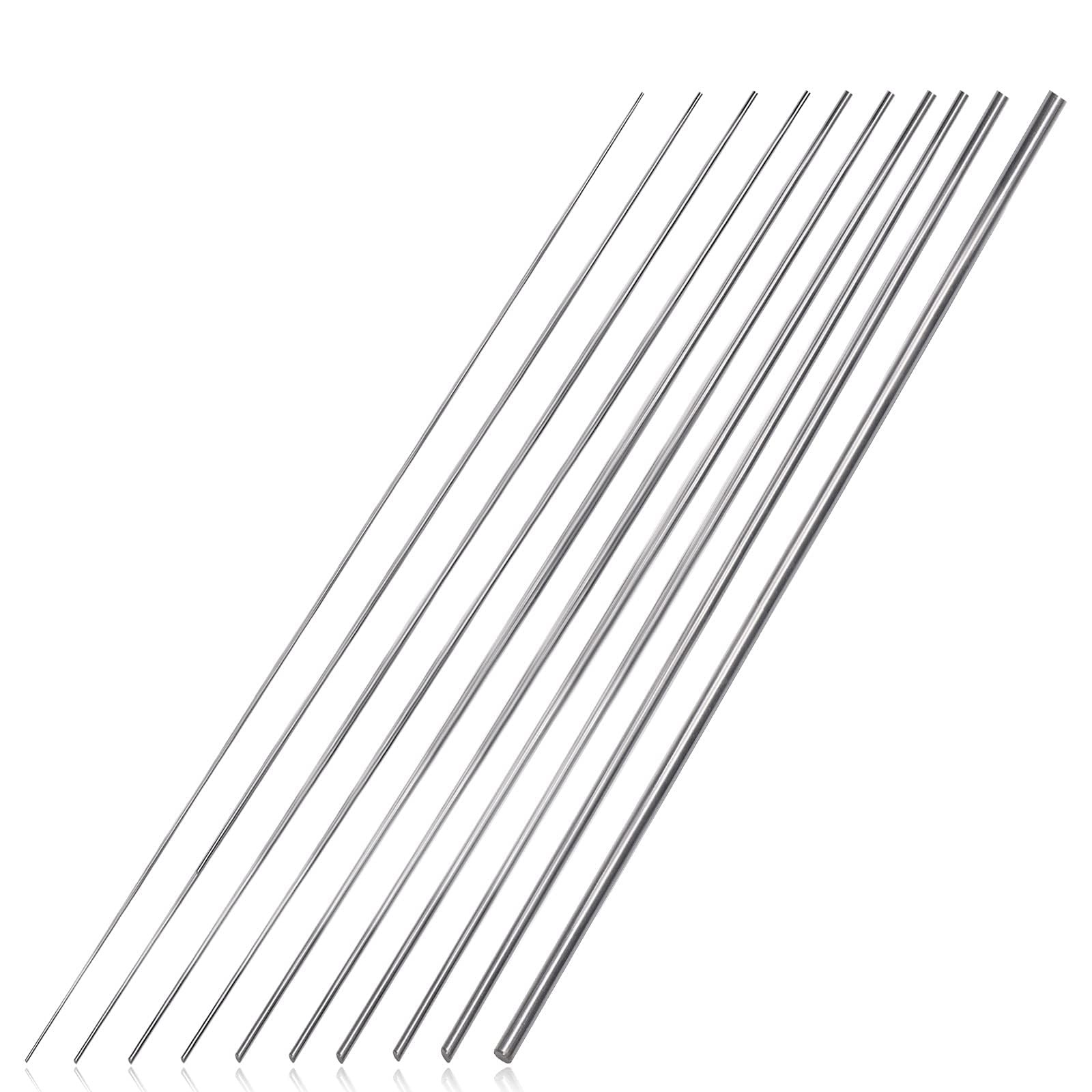 BBYPP 156pcs 40cm Lengh Straight Stainless Steel Spring Wire 40 cm, Silver 