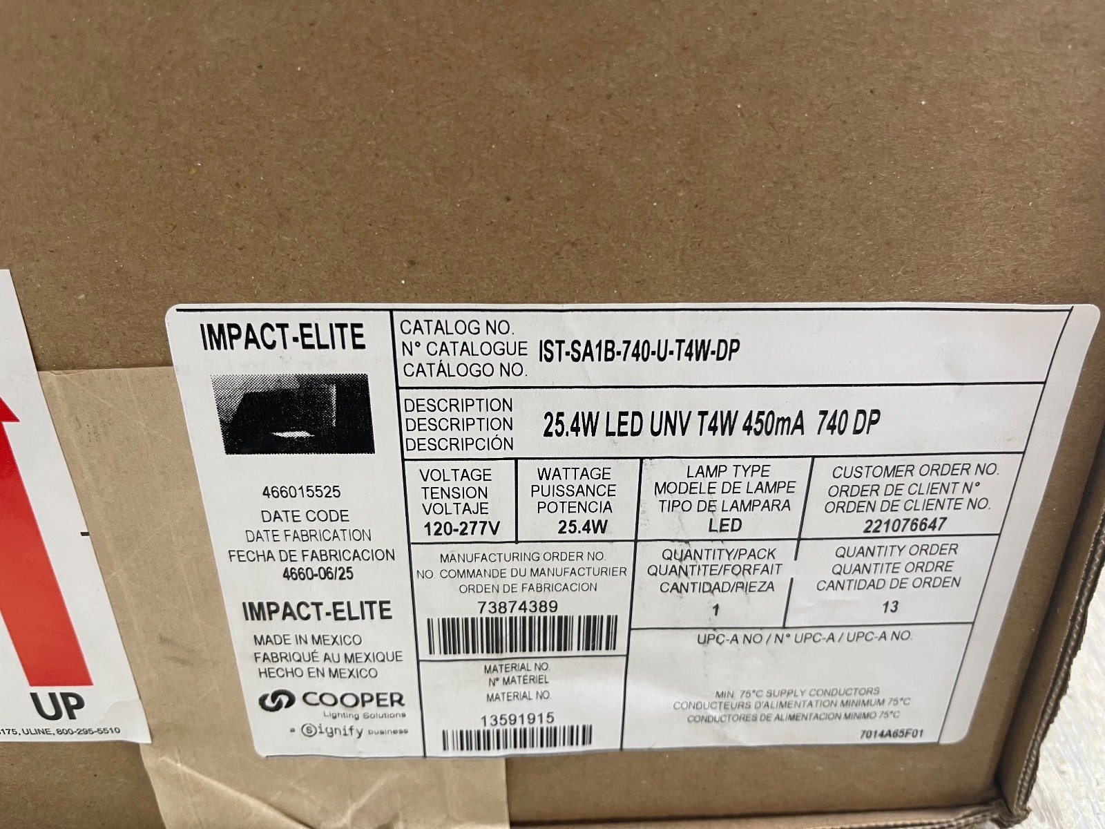 Cooper Lighting Trapizoid Impact Led 20 Watt 120 Volts SL3350ma..please Read