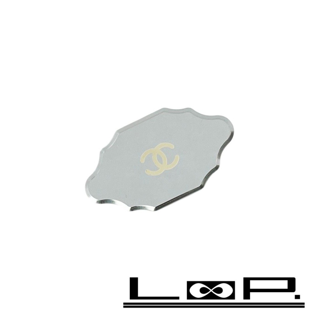 CHANEL MOC Coco Mark Mirror Brooch Accessory Silver SS 03C 52378611 Used LOOP-0
