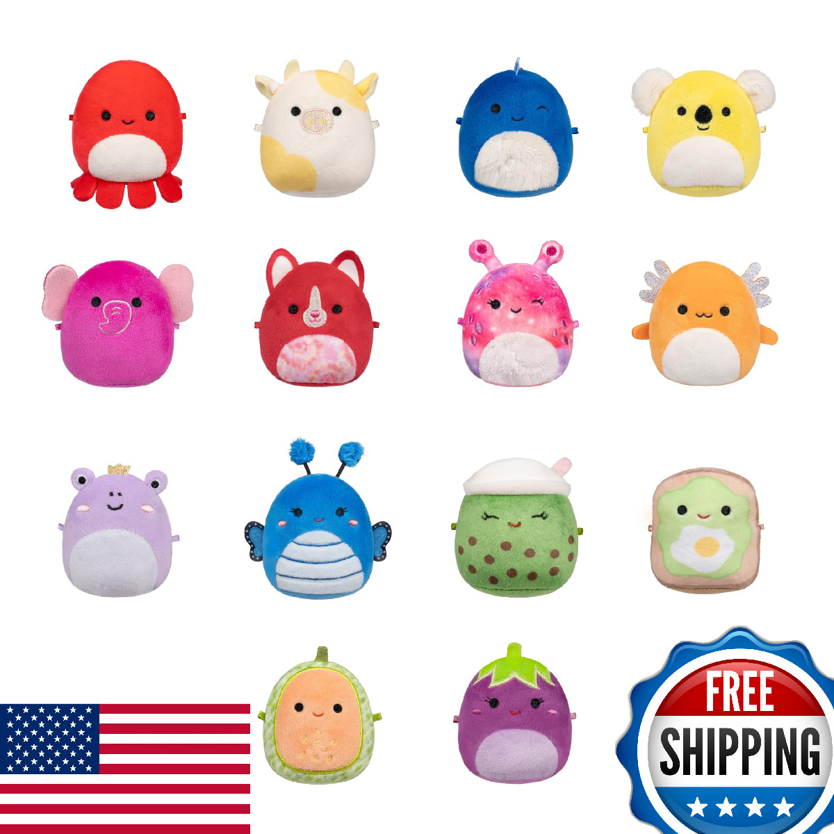 Squishmallows Original Micromallows Plush Rainbow 14-Pack (Amazon Exclusive)
