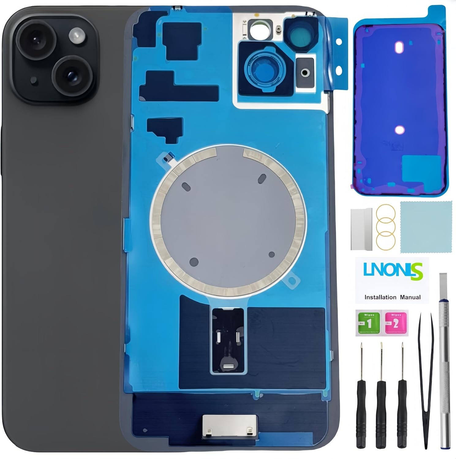 15 Plus Back Glass Replacement for iPhone 15 Plus Rear Back Cover Glass