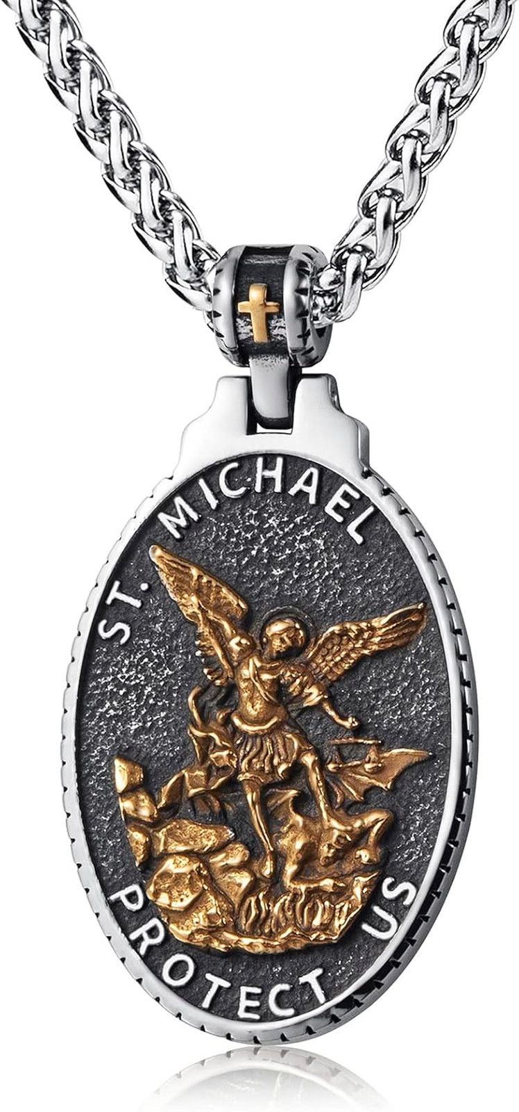 St Christopher/George/Michael/Jusus/Mary Necklace for Men Stainless Steel Patron