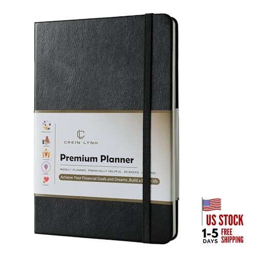 2025-2027 Premium Planner, Weekly & Monthly Calendar Planner with Budget Black