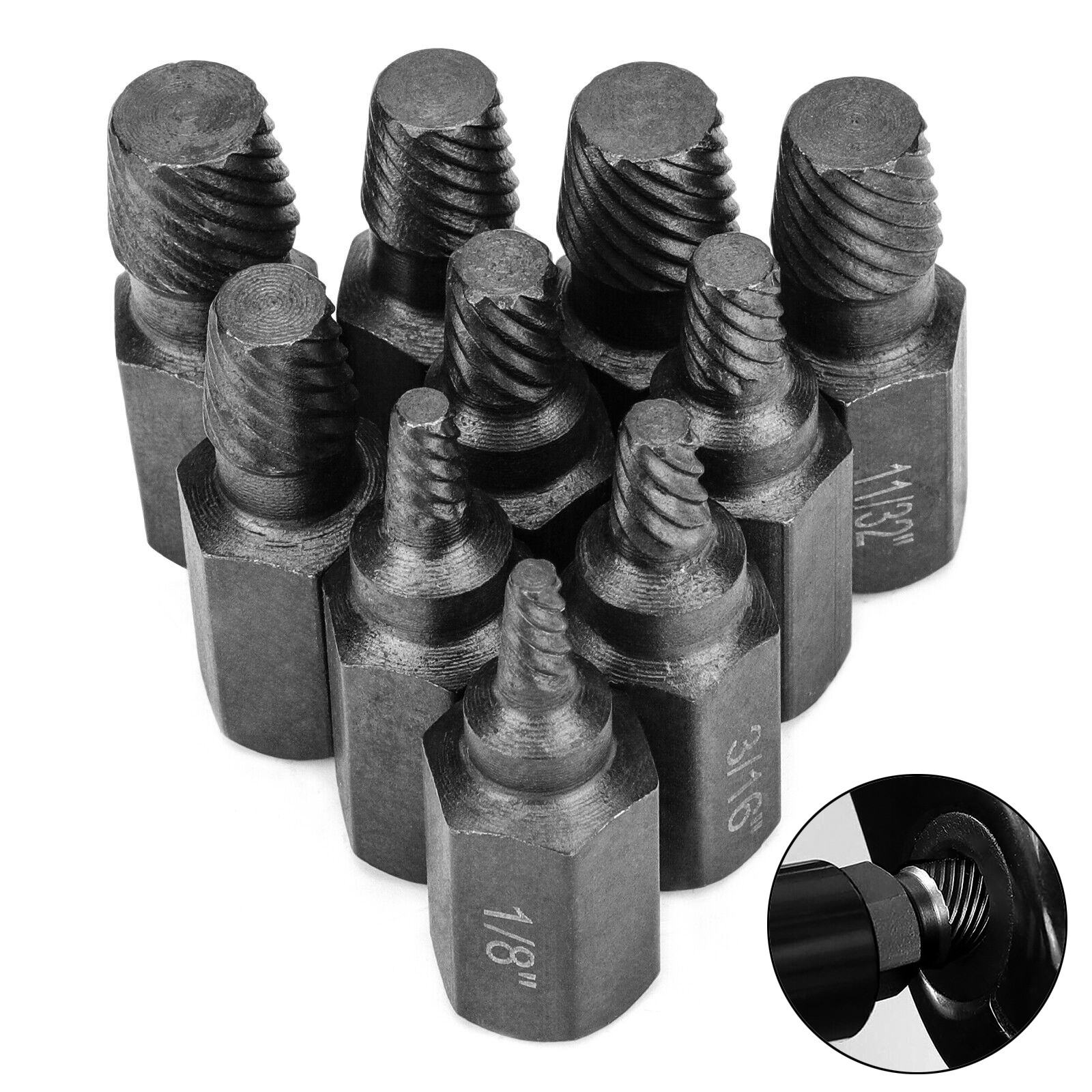 10Pcs Damaged Screw Extractor Alloy Steel Damaged Screw Remover Tool Set