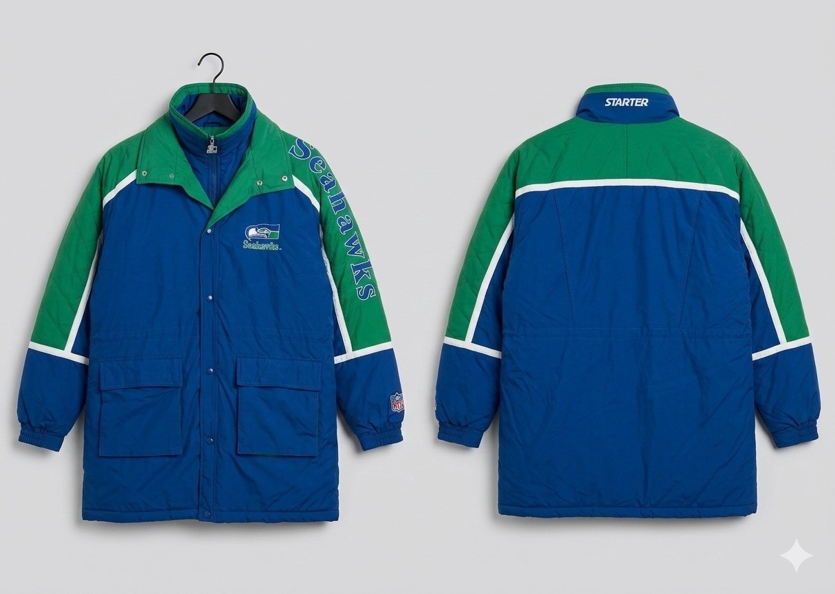 Seattle Seahawks Starter Jacket Parka 1990's sz XL