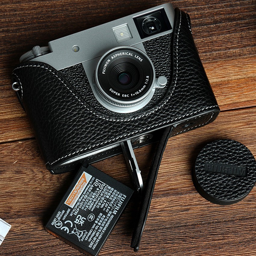 Handmade Real Leather Camera Half Cover Case Protective Base For Fujifilm X-half