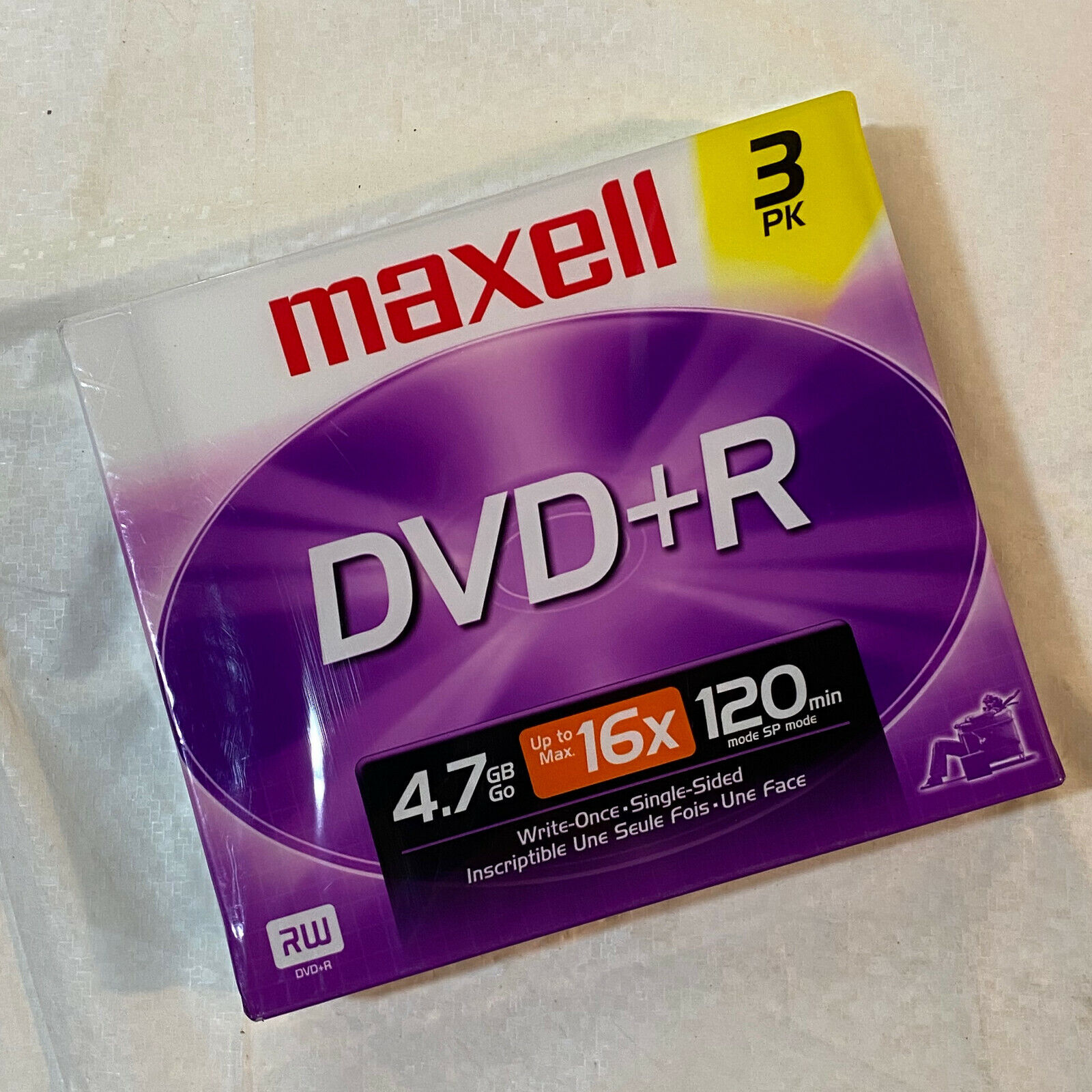 Maxell  DVD+R 3 pack 4.7GB  new and sealed DVD re-writeable RW