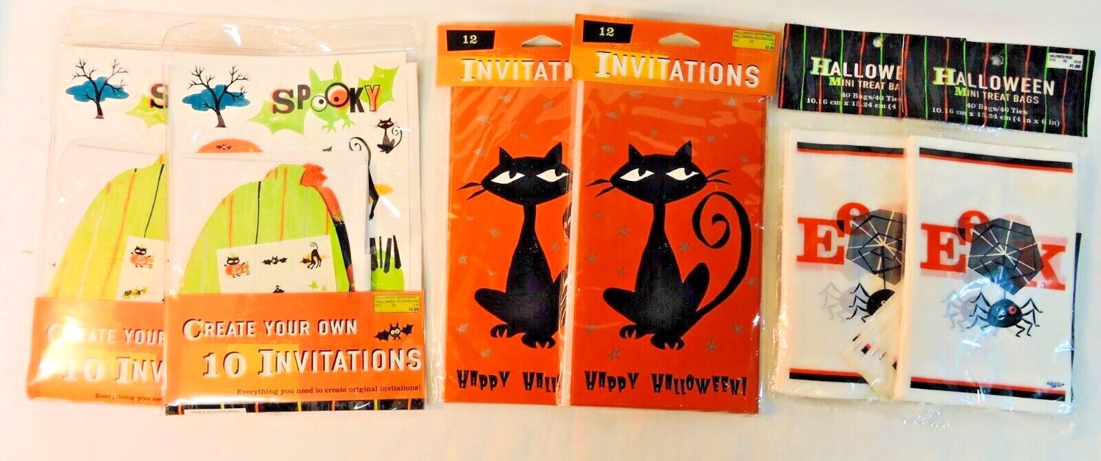 Halloween Party Create Your Own Party Invitations and Mini Treat Bags NWT