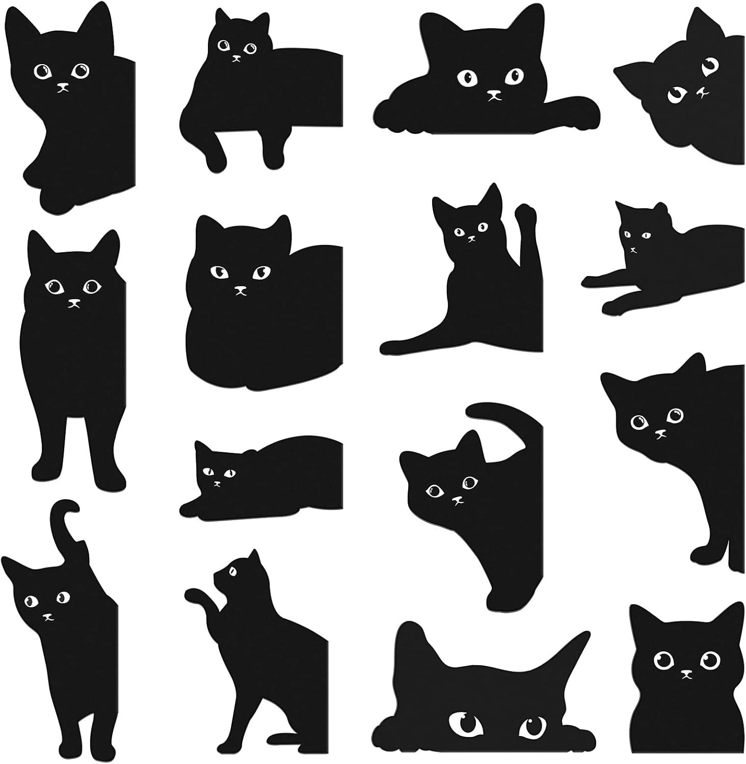30 Pieces Black Cat Magnetic Bookmarks Assorted Cute Cat Bookmark Magnetic Book 