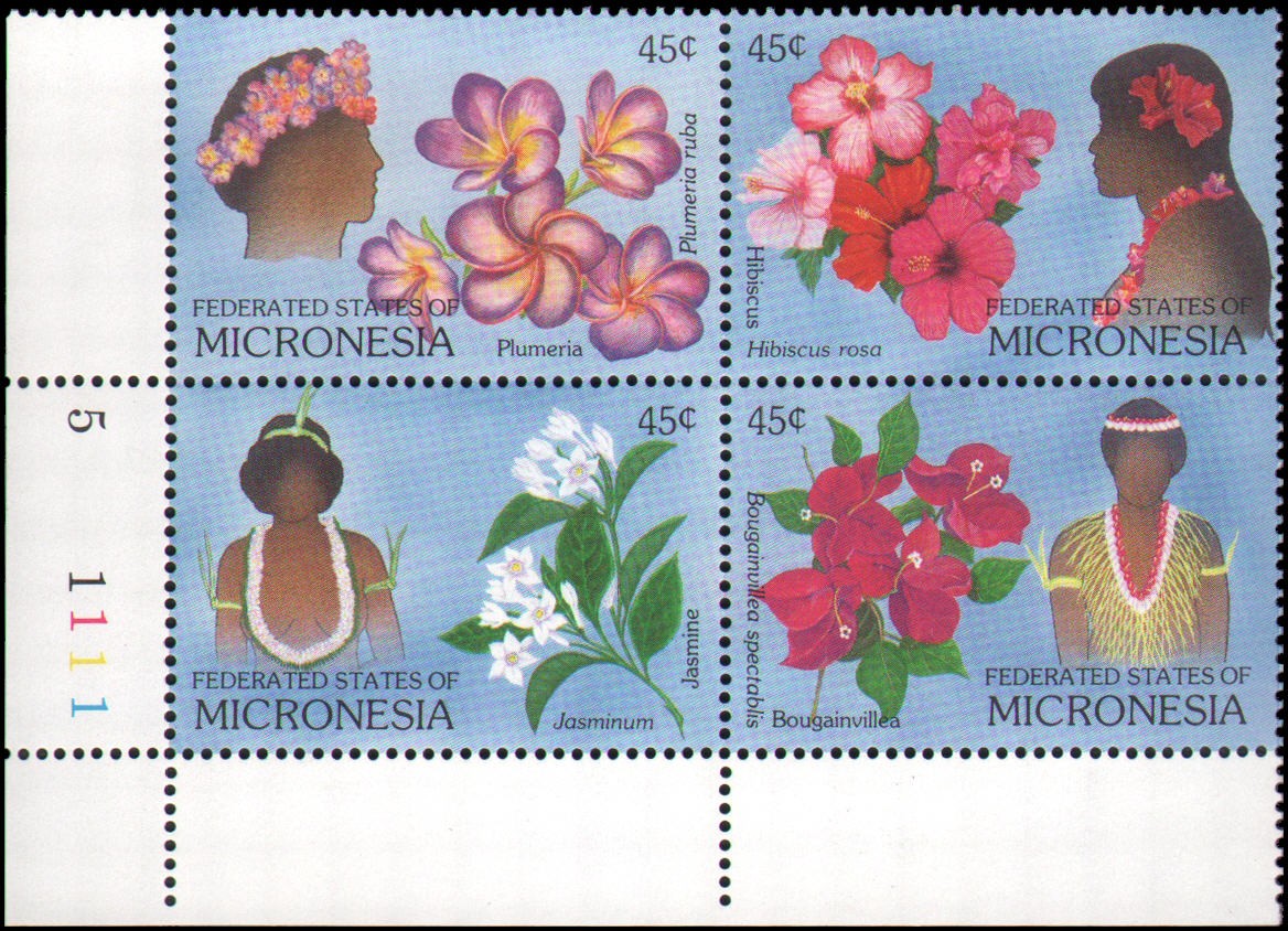 Micronesia #72-75 MNH VF plate block of 4