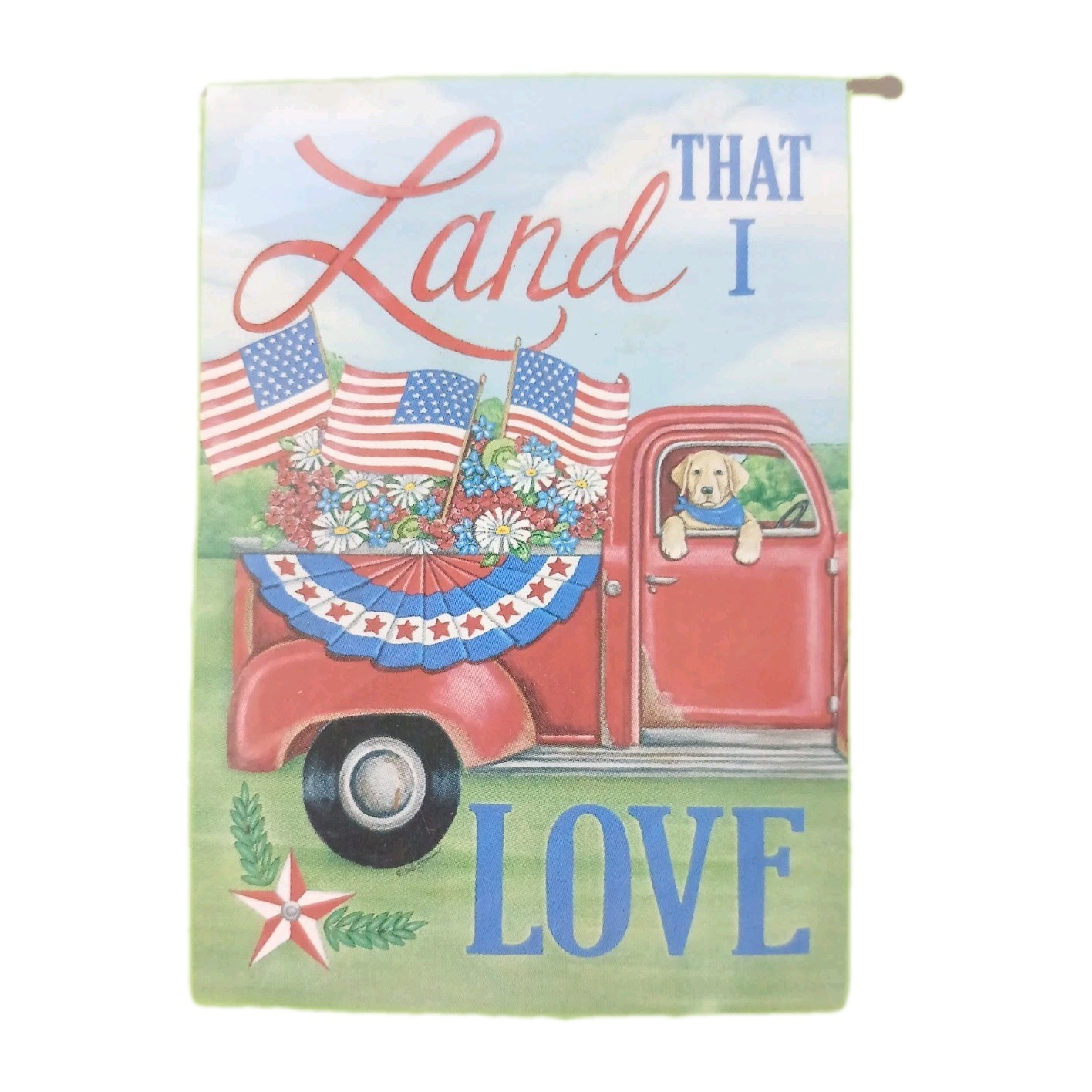 Double Sided LAND THAT I LOVE  Garden Art House Flag 28" X 40” Rain or Shine