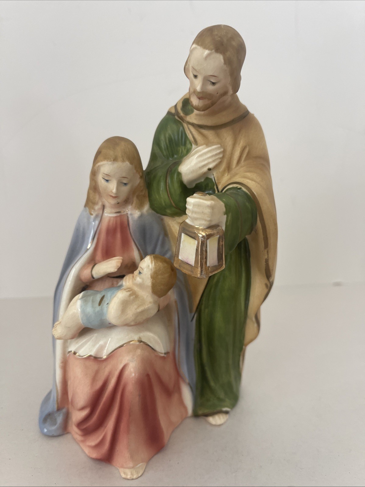 Holy Family Nativity Figurine Jesus Mary Joseph Porcelain Japan Vintage 6”