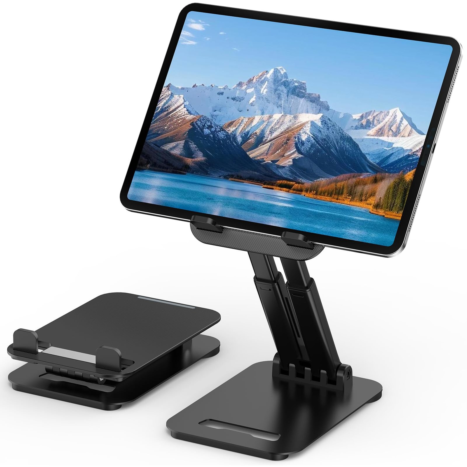 Adjustable Tablet Stand for Desk, Foldable Holder for 416" Devices