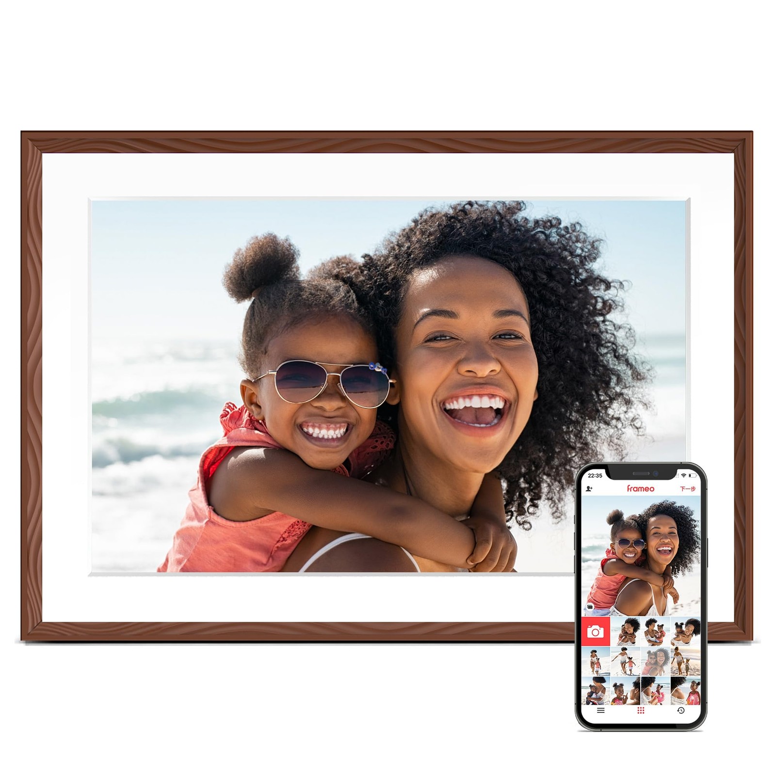 Digital Picture Frame, 10.1'' Frameo Digital Frame Wifi, 1280*800 HD Touch Sc...