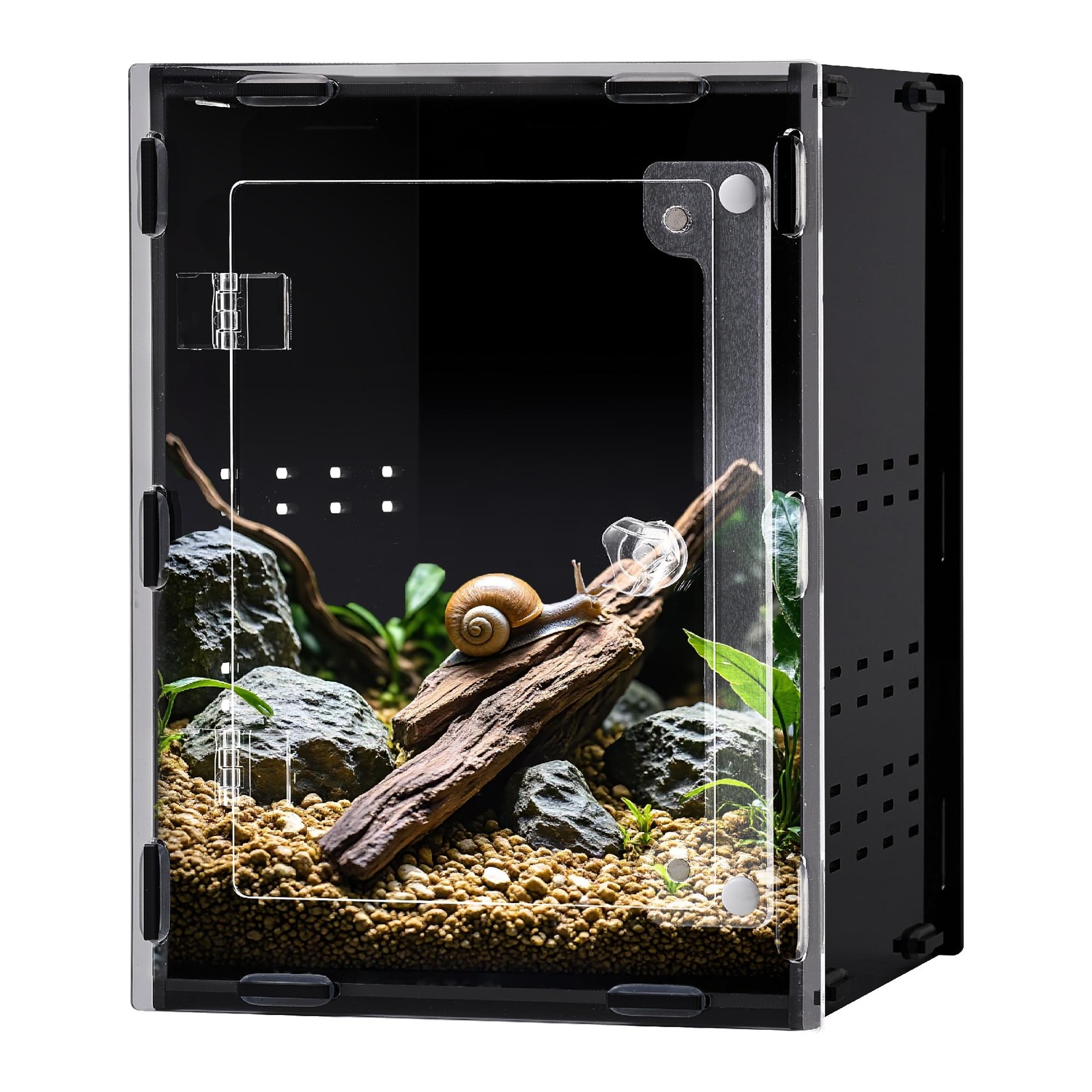 Reptile Tank Insect Habitat 5Sided Blackout Terrarium 5.5x5.5x7.9 Inch Cage