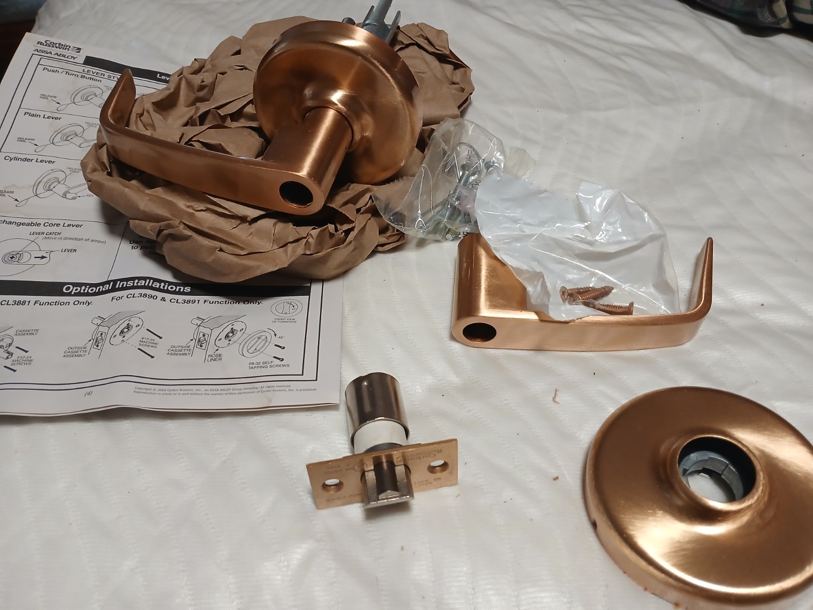 corbin russwin d.c. communicating lock Bronze finish