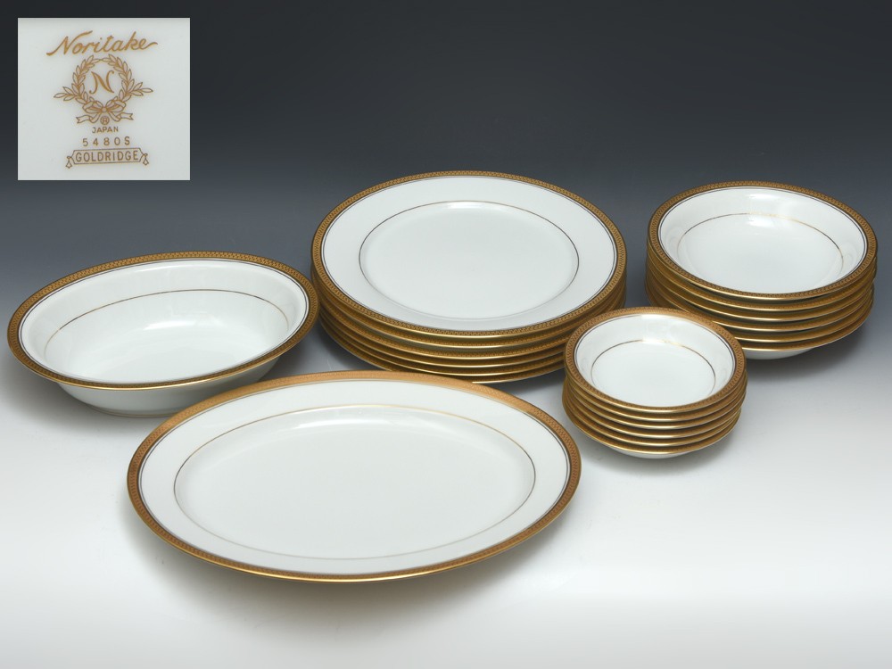 NORITAKE Noritake GOLDRIDGE Plate Set 1953-1973 Oval Plate Bowl and 20 other