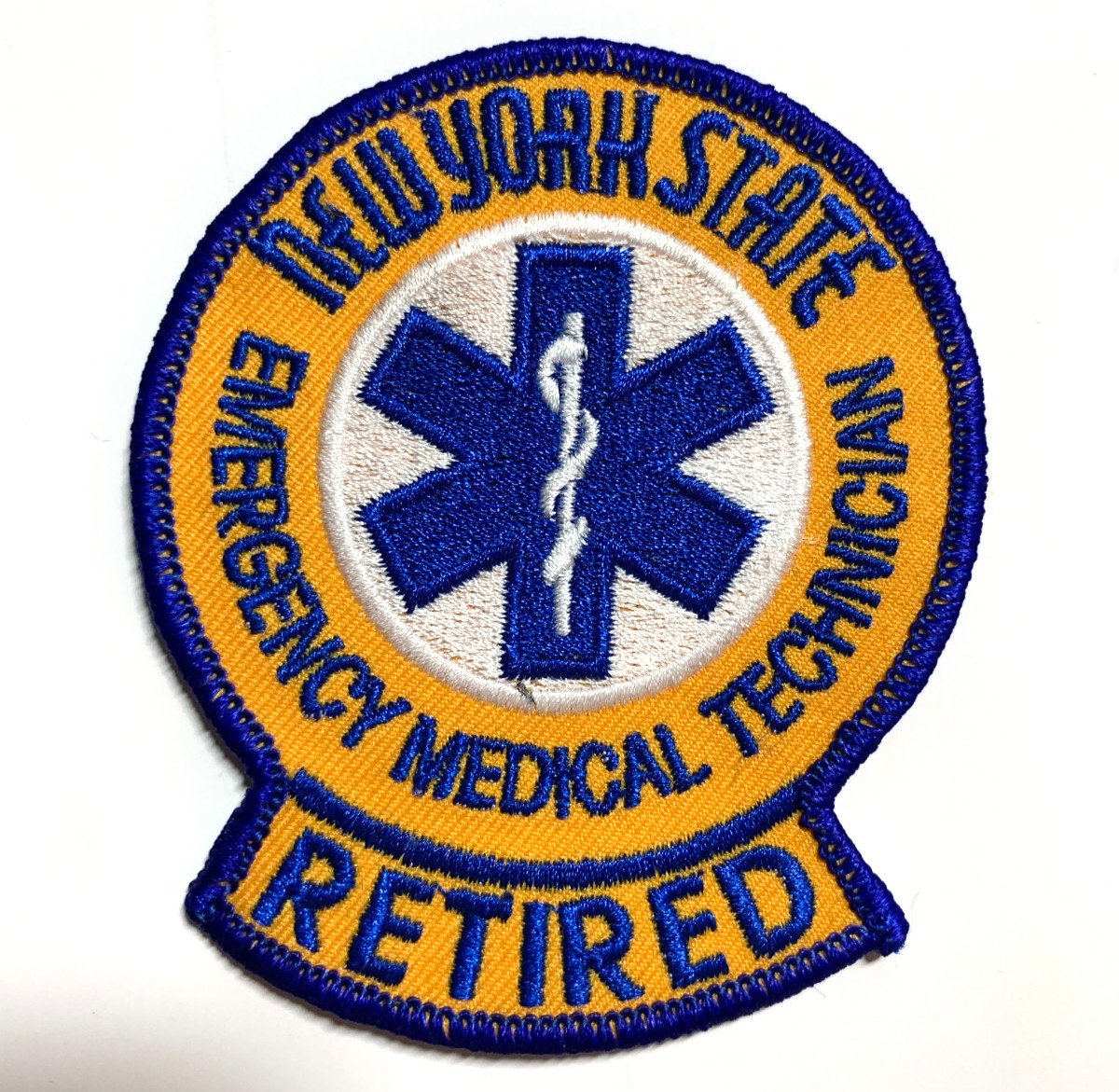 New York State Emergency Medical Technician RETIRED NYS EMT EMS patch FREE SHIP!